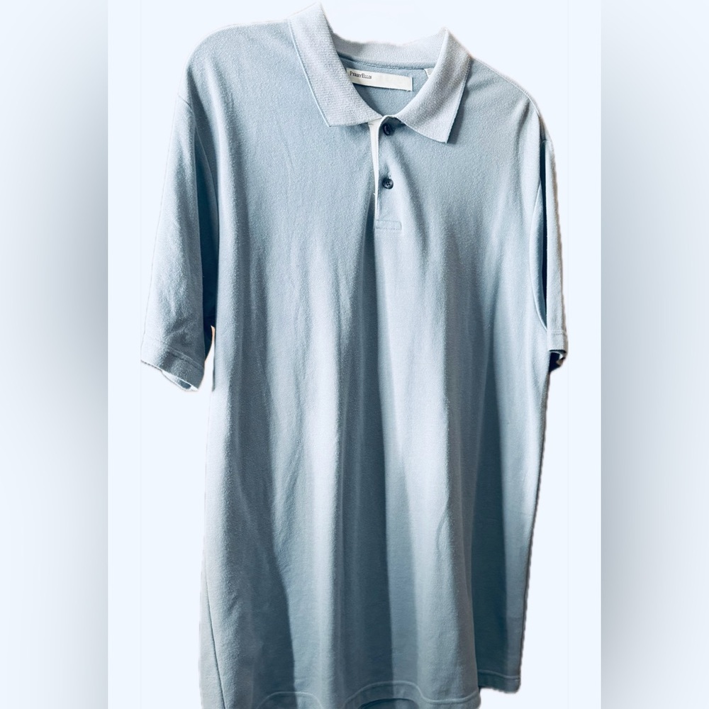 Perry Ellis, men’s XL polo shirt, collared light blue 
Cotton blend